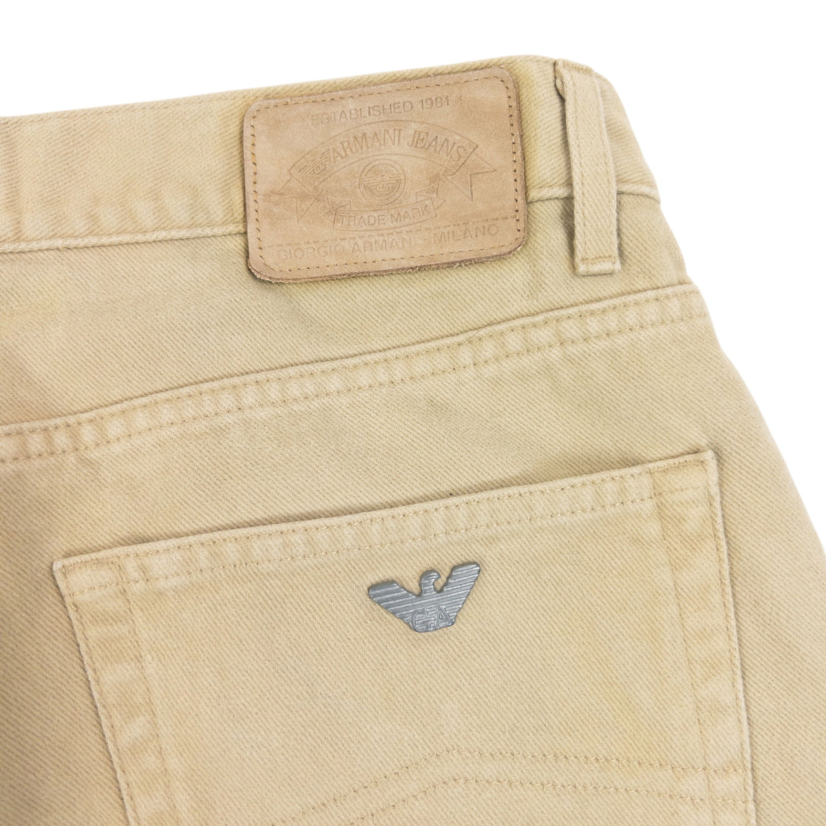 Vintage 90s Armani Jeans Trousers in beige (cotton), photo 6