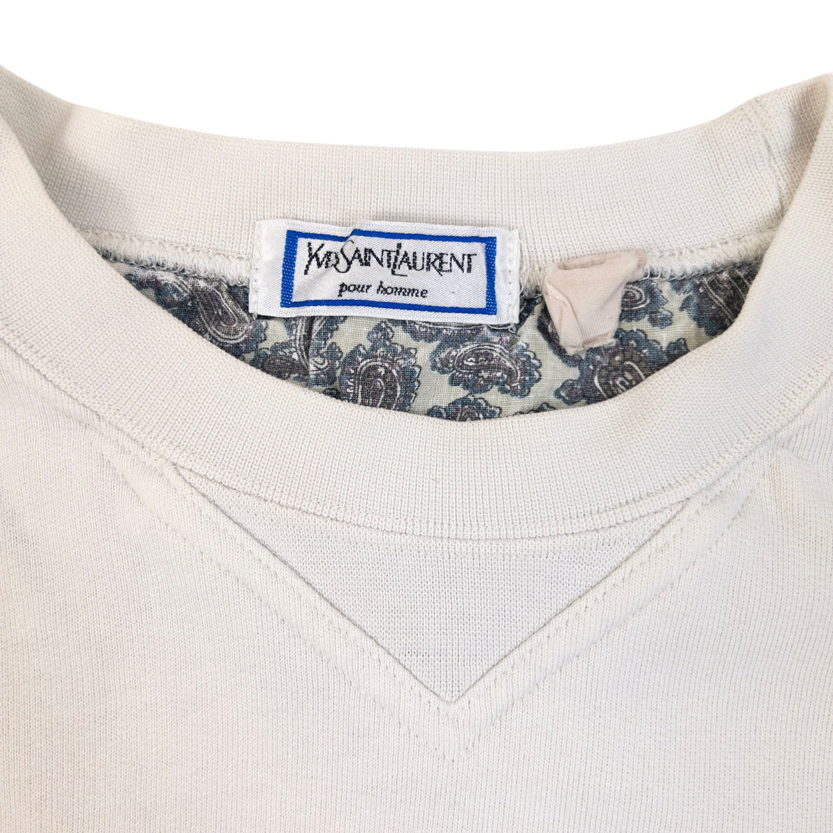 Vintage 80s YSL Yves Saint Laurent Embroidered Sweatshirt in white, photo 3