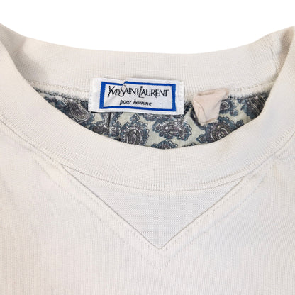 Vintage 80s YSL Yves Saint Laurent Embroidered Sweatshirt in white, photo 3
