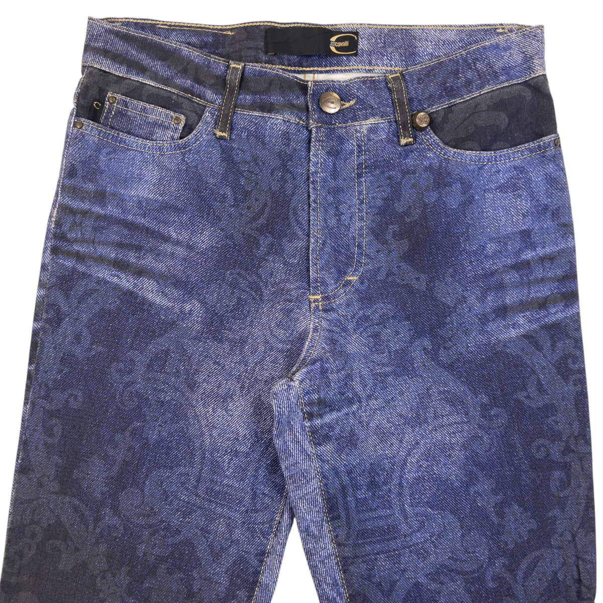 Vintage 2000s Roberto Cavalli Stretch Denim Pattern Jeans Womens Size W29