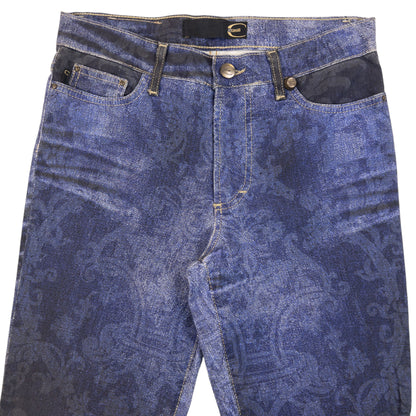 Vintage 2000s Roberto Cavalli Stretch Denim Pattern Jeans Womens Size W29