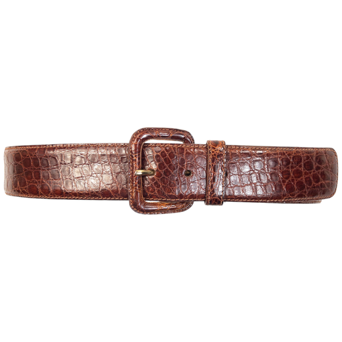 Vintage 2000s Prada Crocodile Leather Belt Size W26