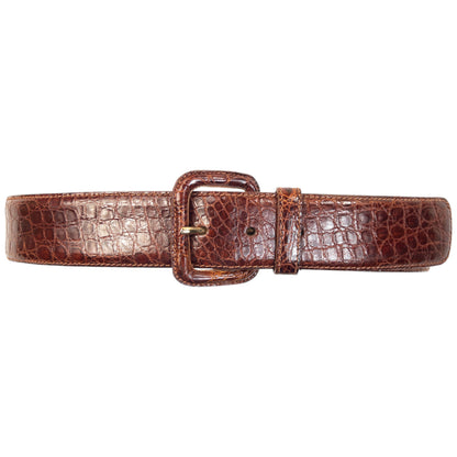 Vintage 2000s Prada Crocodile Leather Belt Size W26