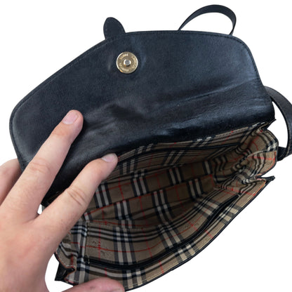 Vintage 90s Burberry Leather Crossbody Bag