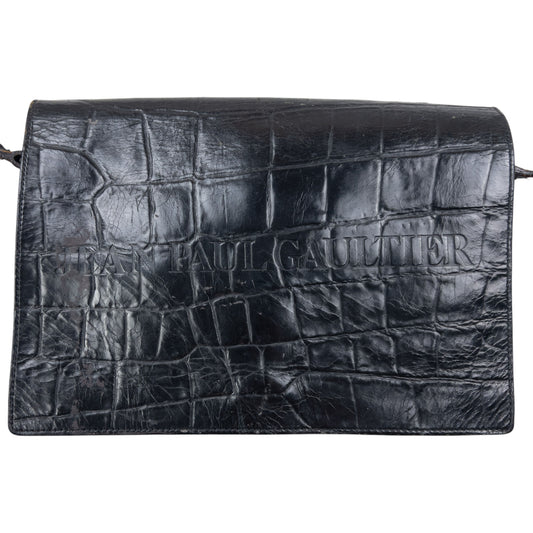 Vintage Jean Paul Gaultier Crocodile Embossed Crossbody Bag