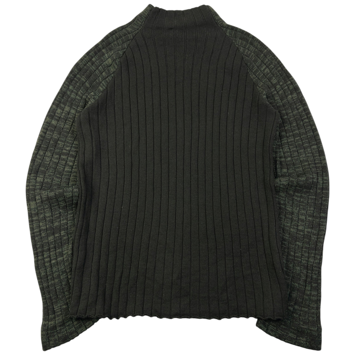 Vintage 2000s Armani Jeans Ribbed Wool Knit Q Zip Jumper Womens Size XL