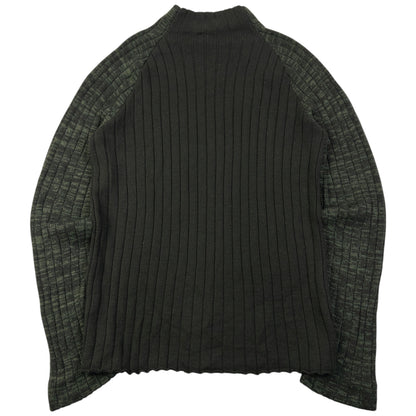 Vintage 2000s Armani Jeans Ribbed Wool Knit Q Zip Jumper Womens Size XL