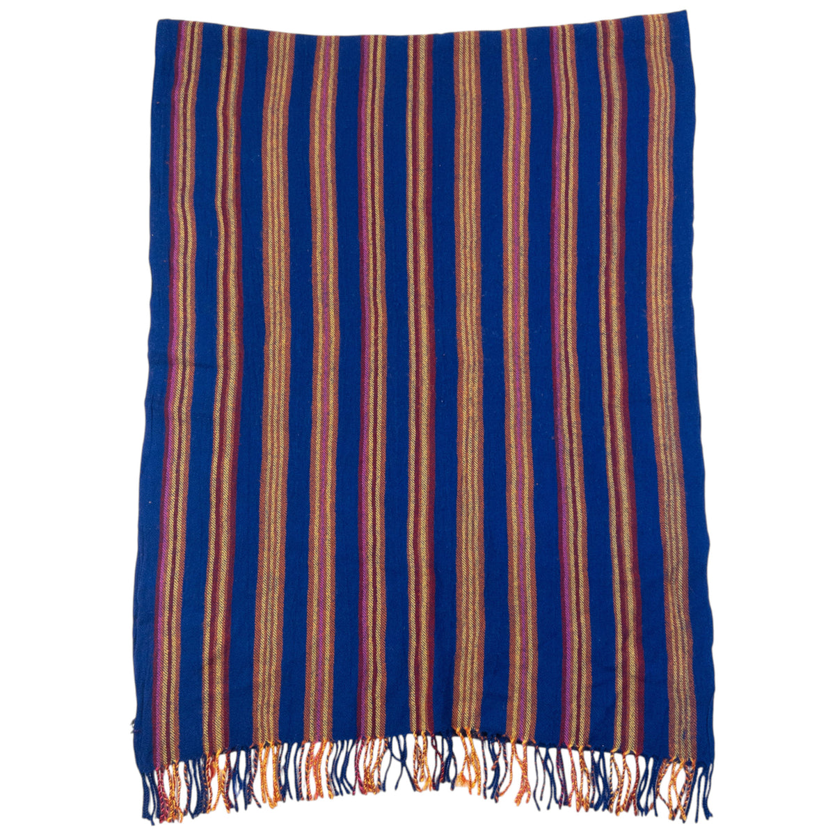 Vintage 2000s Issey Miyake Striped Wool Tassel Scarf