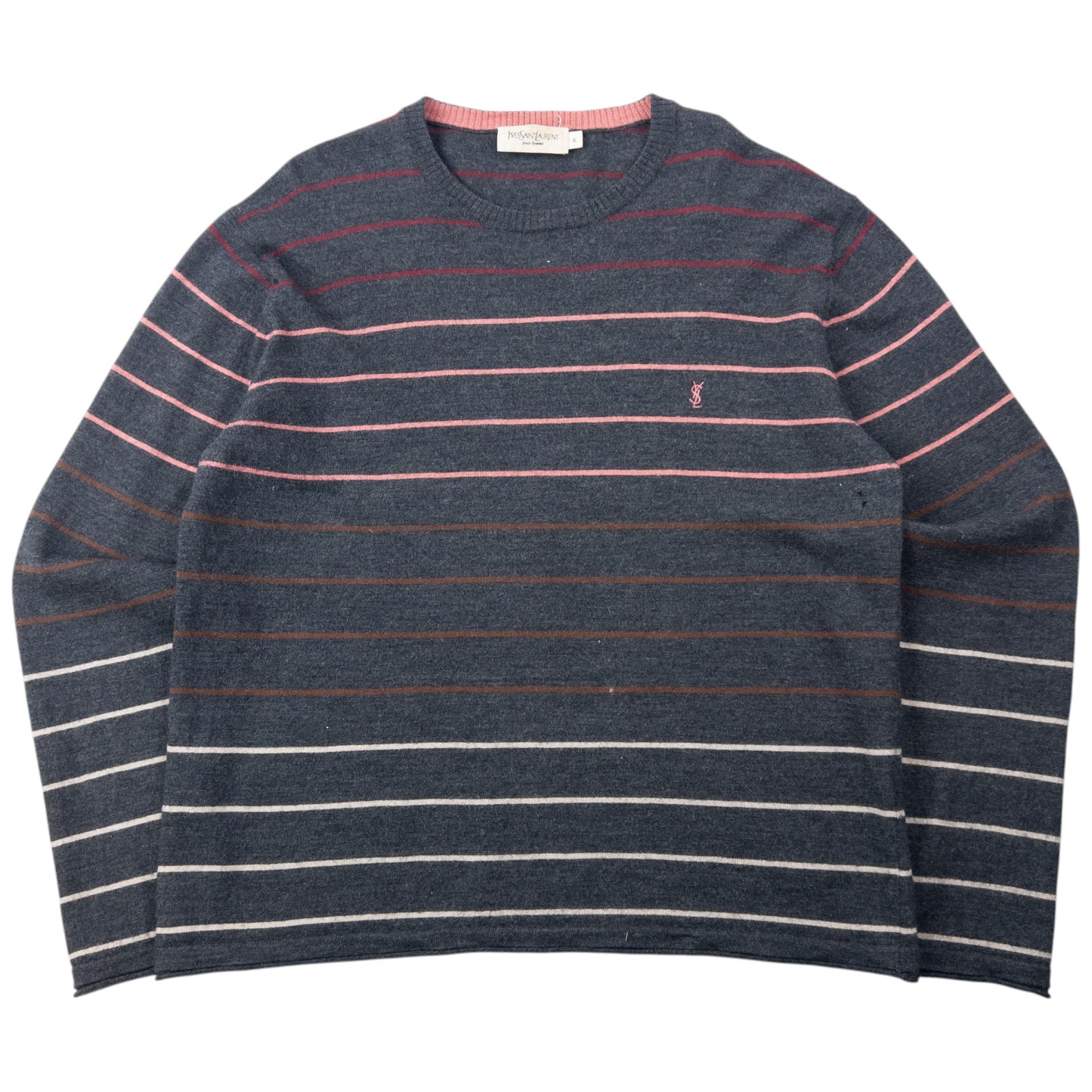 Vintage 2000s YSL Yves Saint Laurent Striped Wool Jumper Size S