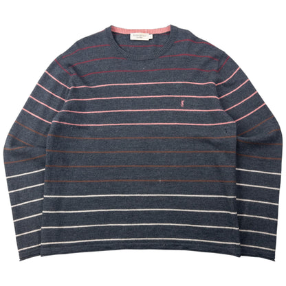 Vintage 2000s YSL Yves Saint Laurent Striped Wool Jumper Size S