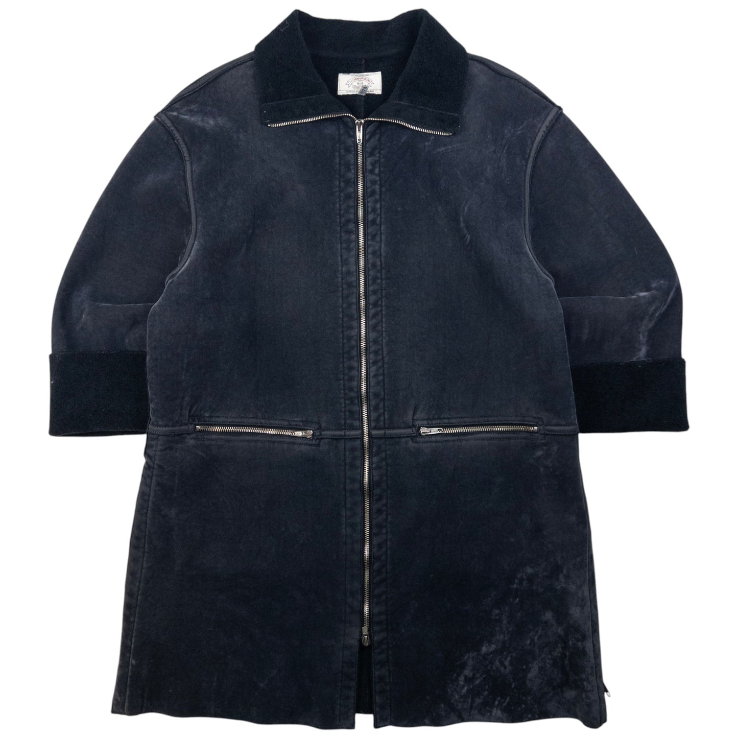 Vintage Armani Jeans Fleece Lined Velour Jacket Womens Size XL