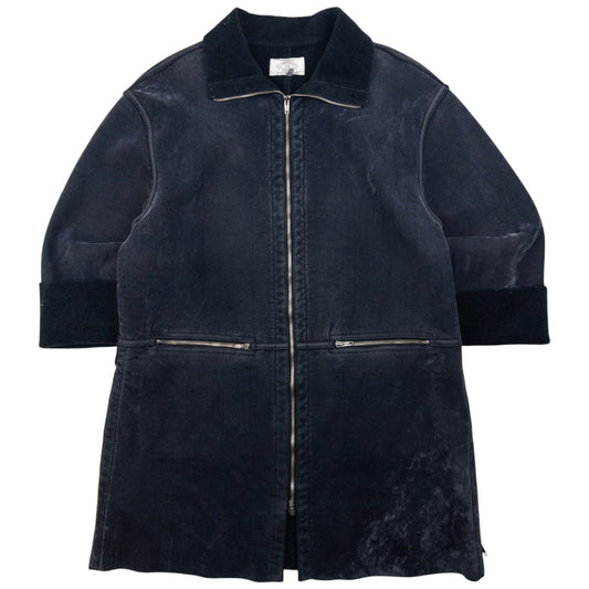 Vintage Armani Jeans Fleece Lined Velour Jacket Womens Size XL