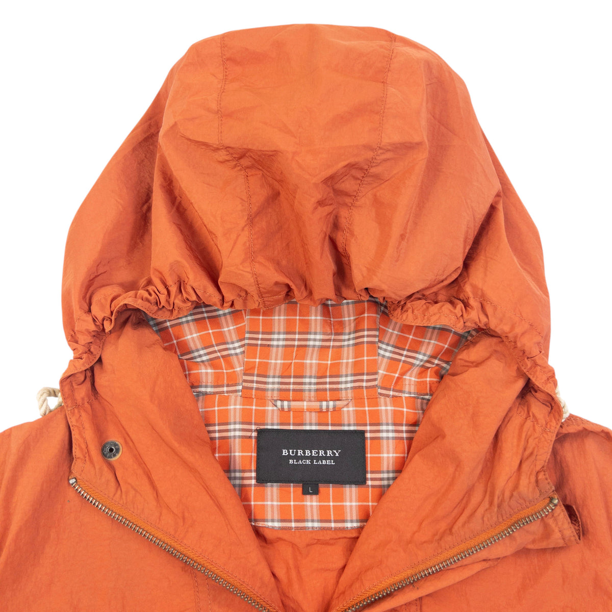 Vintage 2000s Burberry Black Label Lightweight Zip Up Jacket in orange (polyester), photo 4