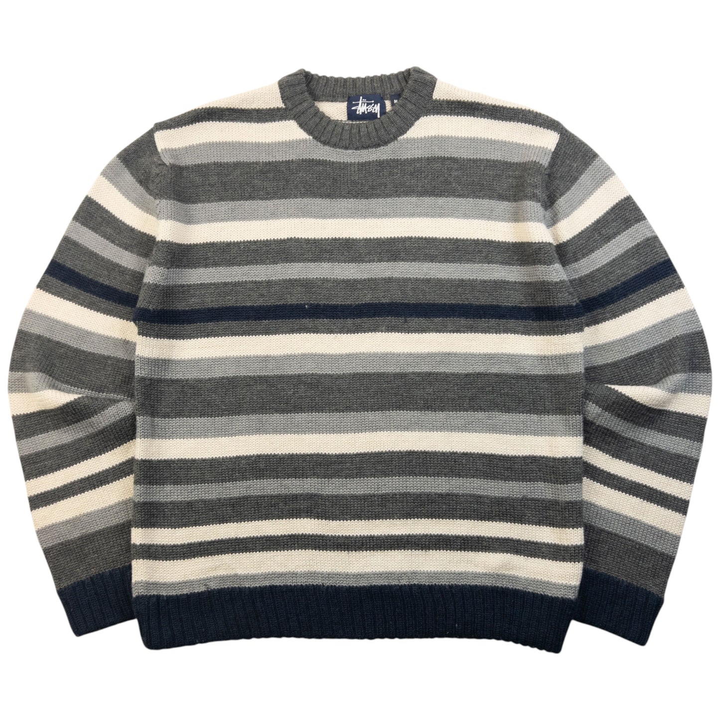 Vintage 2000s Stussy Striped Wool Knit Jumper Size M