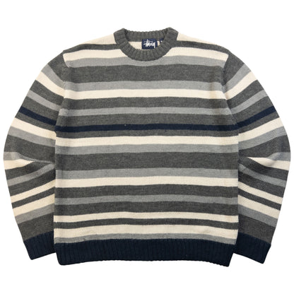 Vintage 2000s Stussy Striped Wool Knit Jumper Size M