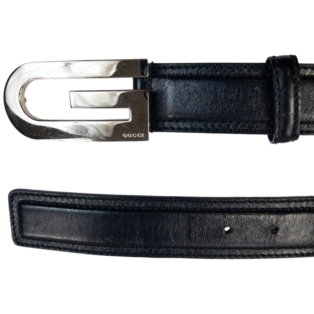 Vintage 2000s Gucci Leather Belt in black, photo 5