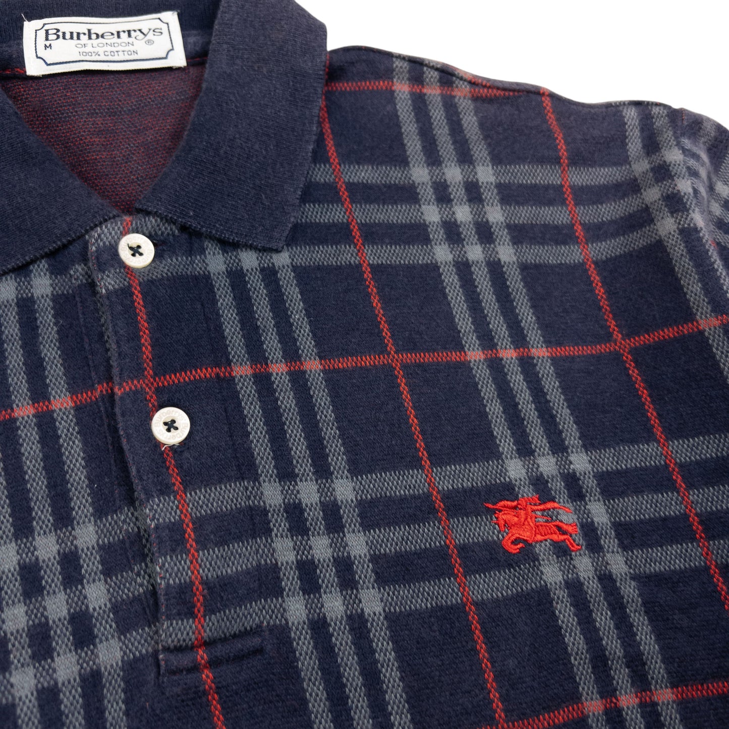 Vintage Burberry Nova Check Polo Shirt Size M