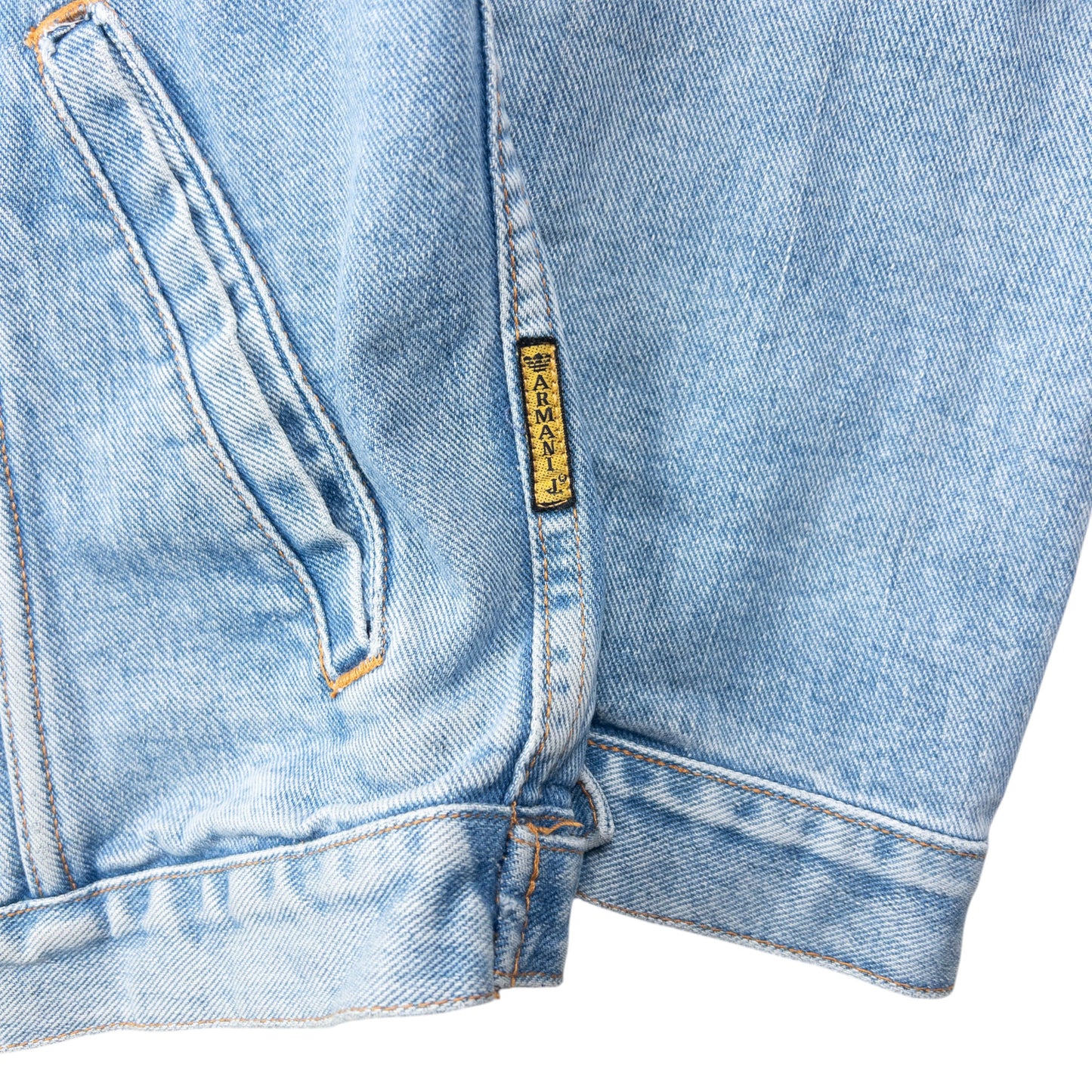 Vintage 90s Armani Jeans Button Up Denim Jacket Size L