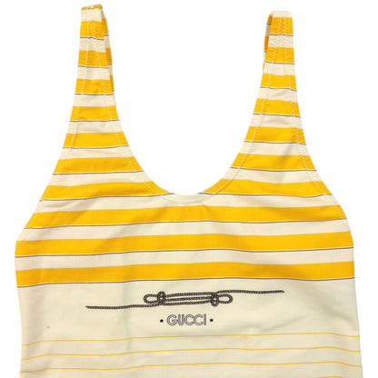 Vintage 80s Gucci Striped Swimming Costume Womens Size M