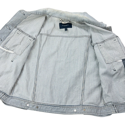 Vintage 2000s Burberry Striped Denim Jacket Womens Size M