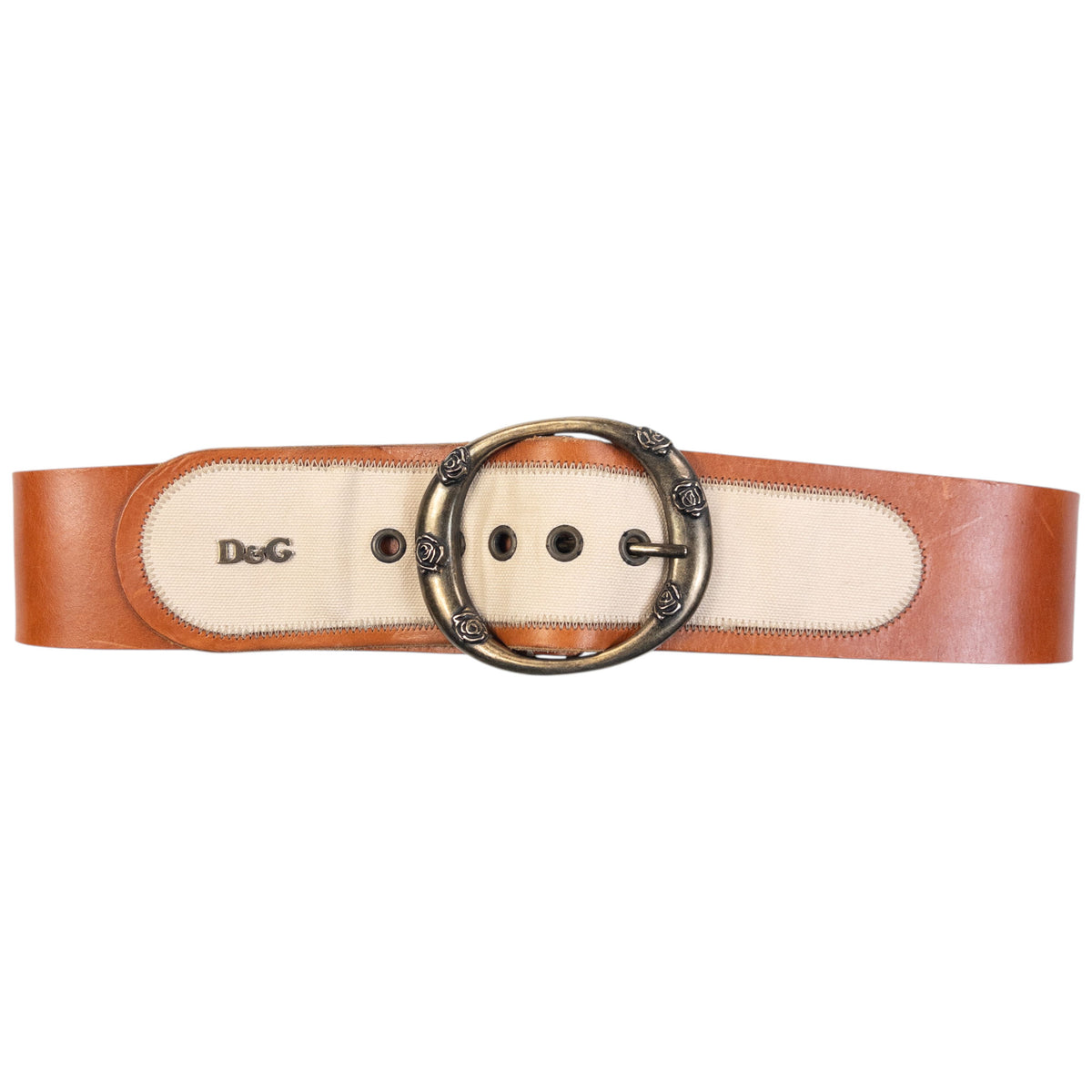 Vintage 2000s Dolce & Gabbana Leather Belt in brown, photo 4