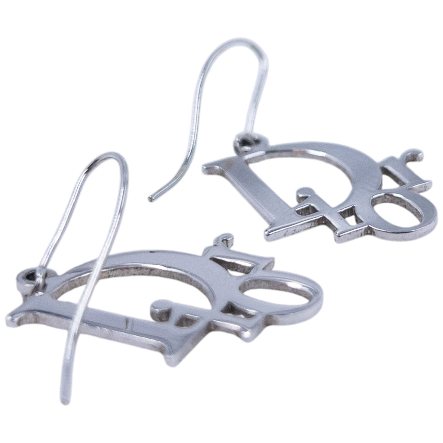 Vintage 2000s Dior By John Galliano Silver Logo Earrings