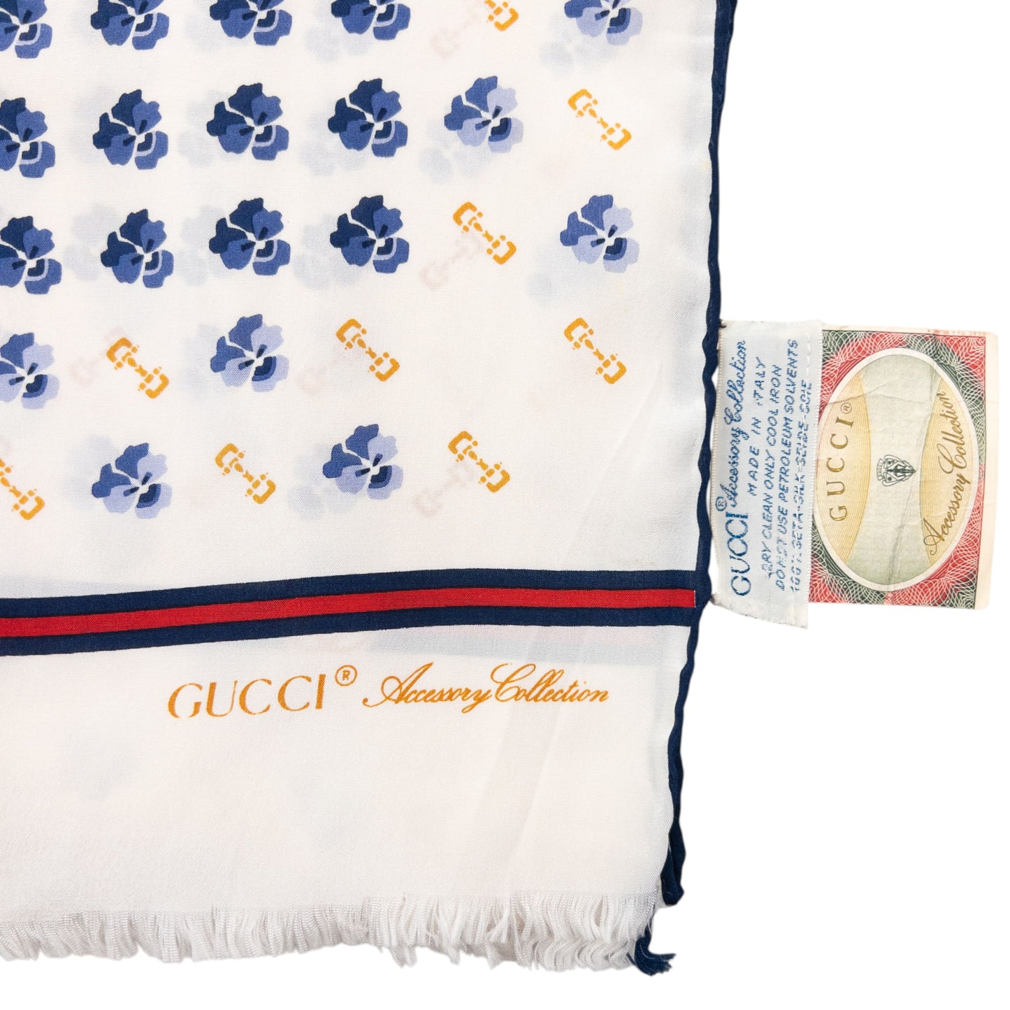 Vintage 80s Gucci Floral Silk Scarf