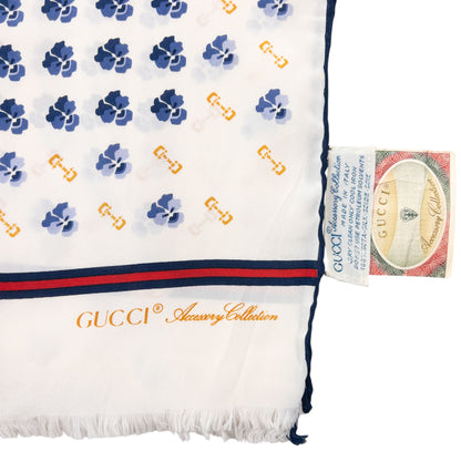 Vintage 80s Gucci Floral Silk Scarf