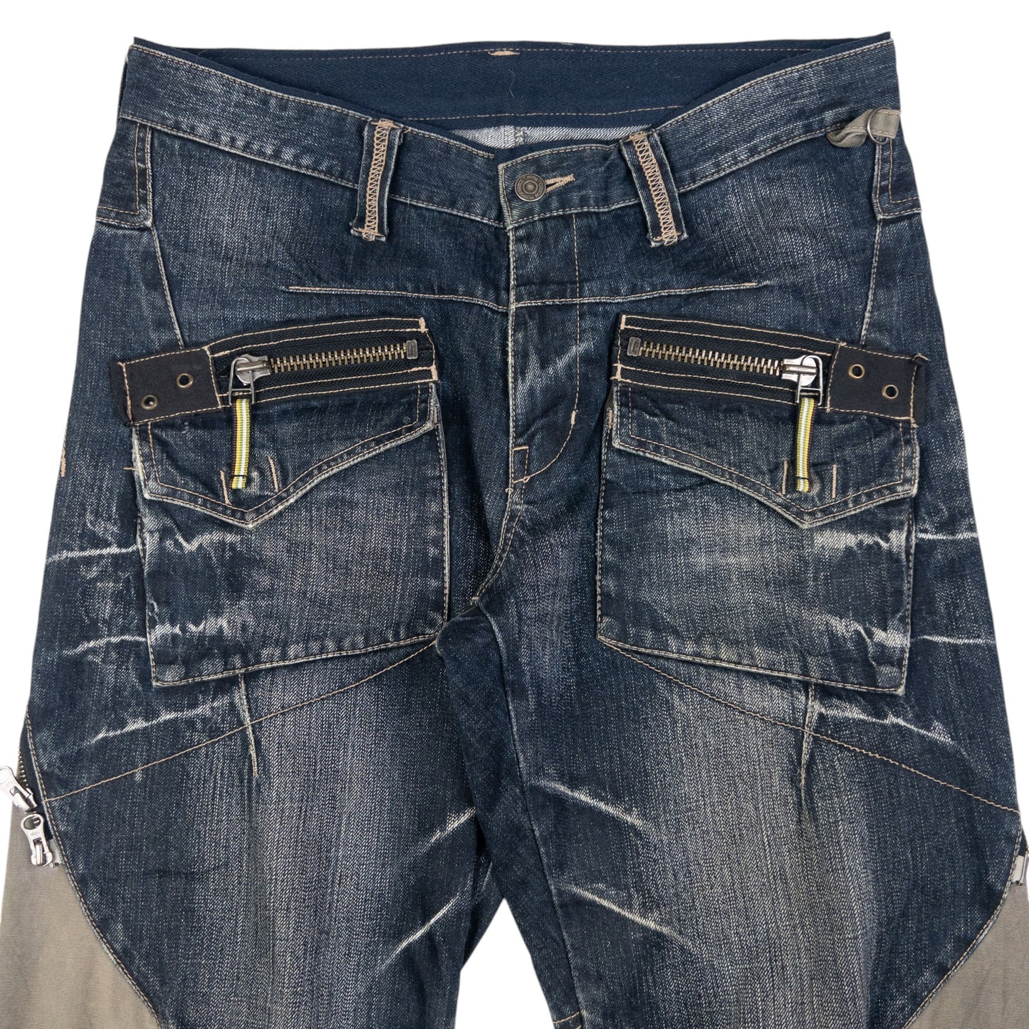 Vintage PPFM Multi Zip Denim Jeans Size W33