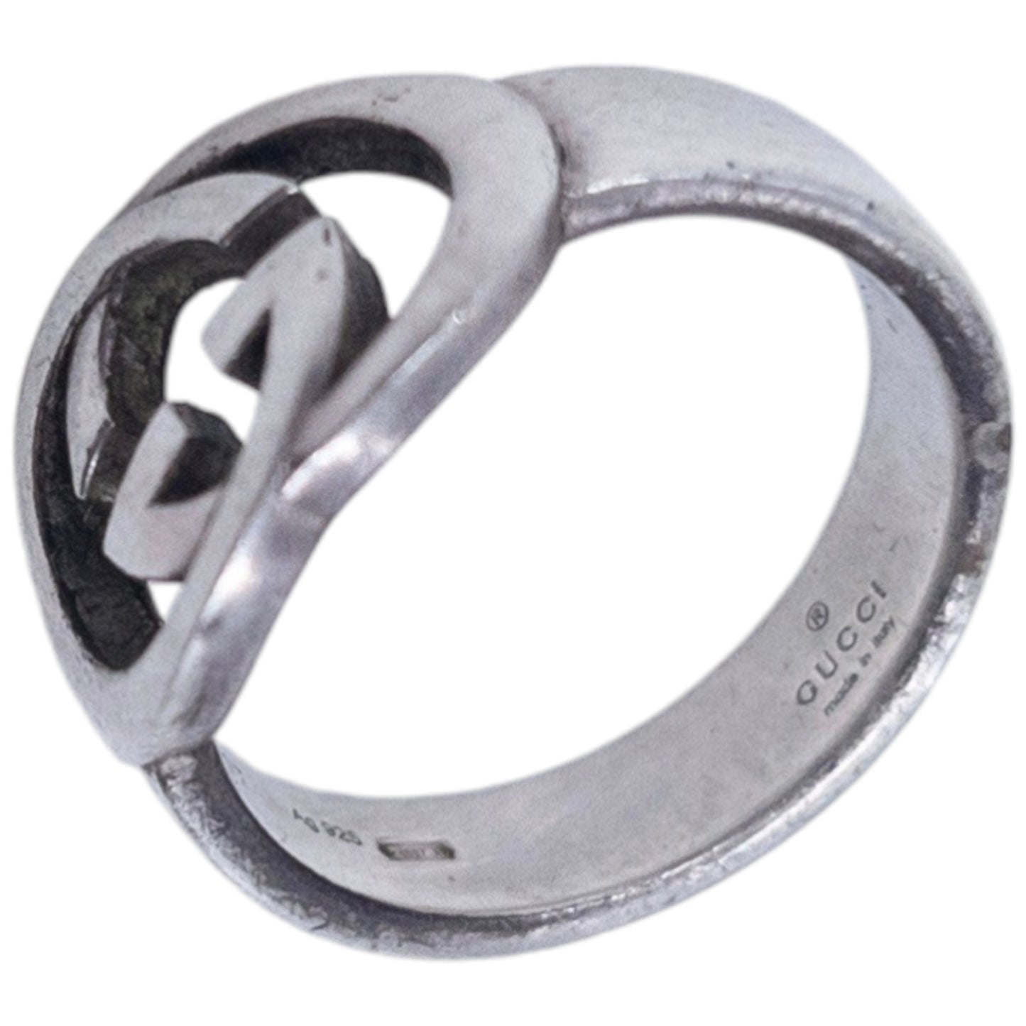 Vintage 2000s Gucci Silver Logo Ring