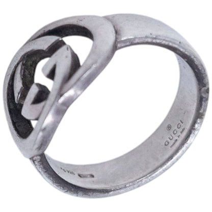 Vintage 2000s Gucci Silver Logo Ring