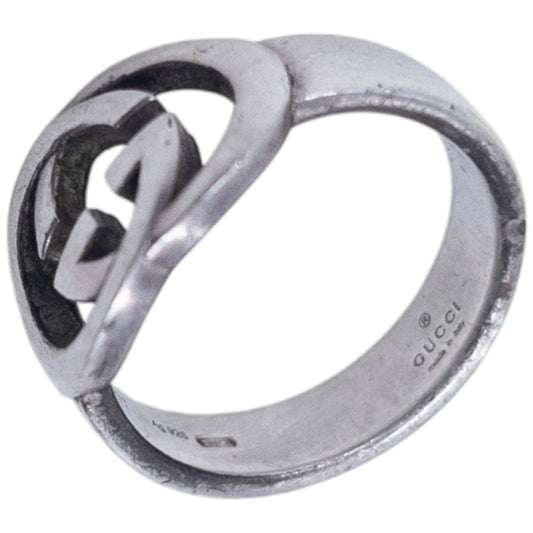 Vintage 2000s Gucci Silver Logo Ring