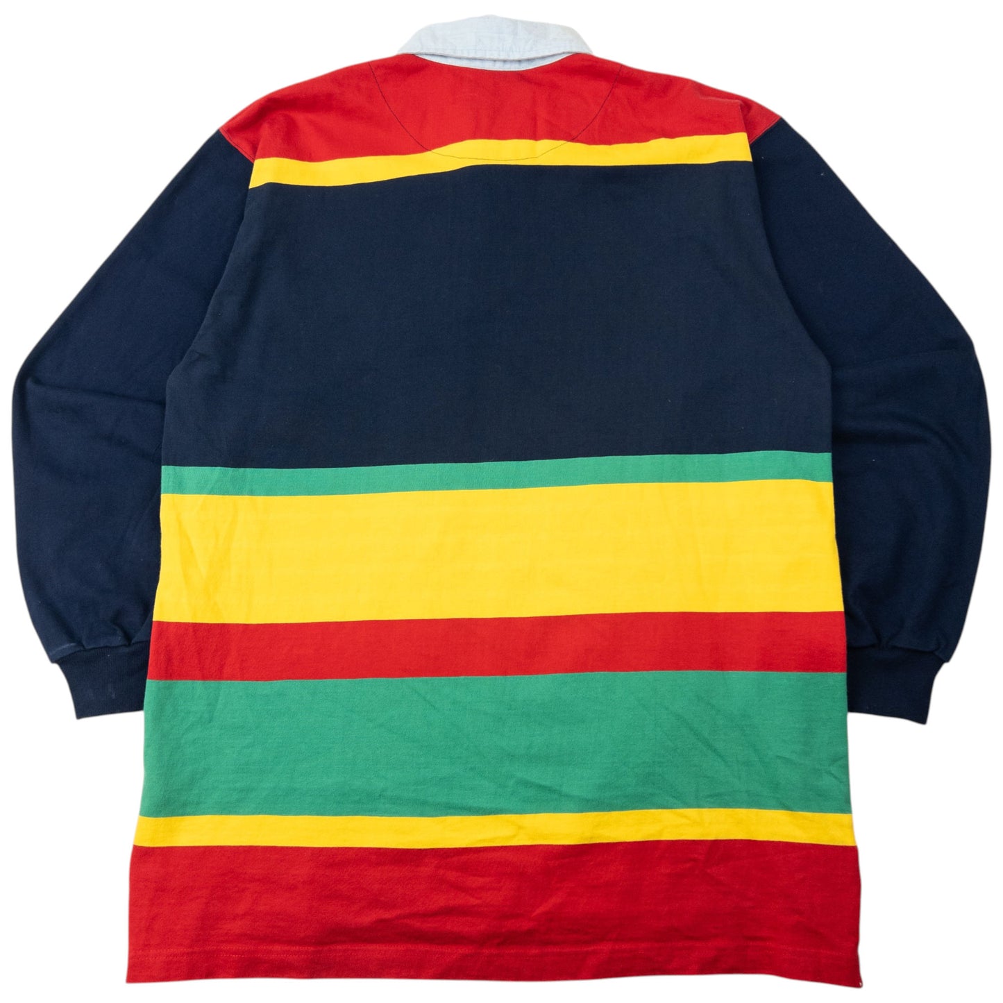 Vintage 90s Burberry Striped Long Sleeve Polo Shirt Size M