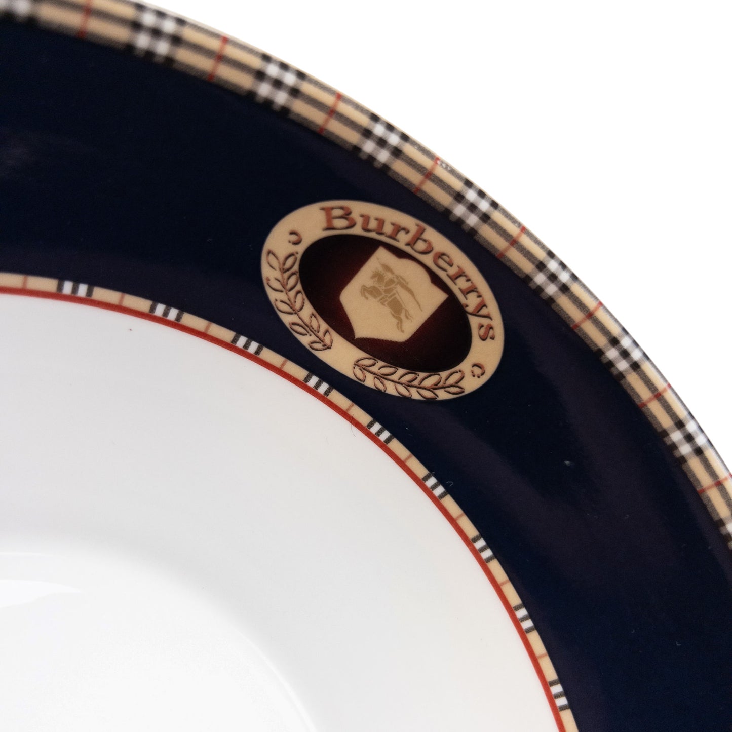 Vintage 90s Burberry Nova Check Fine Bone China Salad Bowl