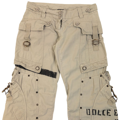 Vintage 2004 Dolce & Gabbana Bondage Flight Cargo Trousers Womens Size W30