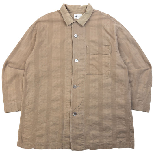 Vintage 90s Issey Miyake Striped Long Sleeve Button Up Shirt Size M
