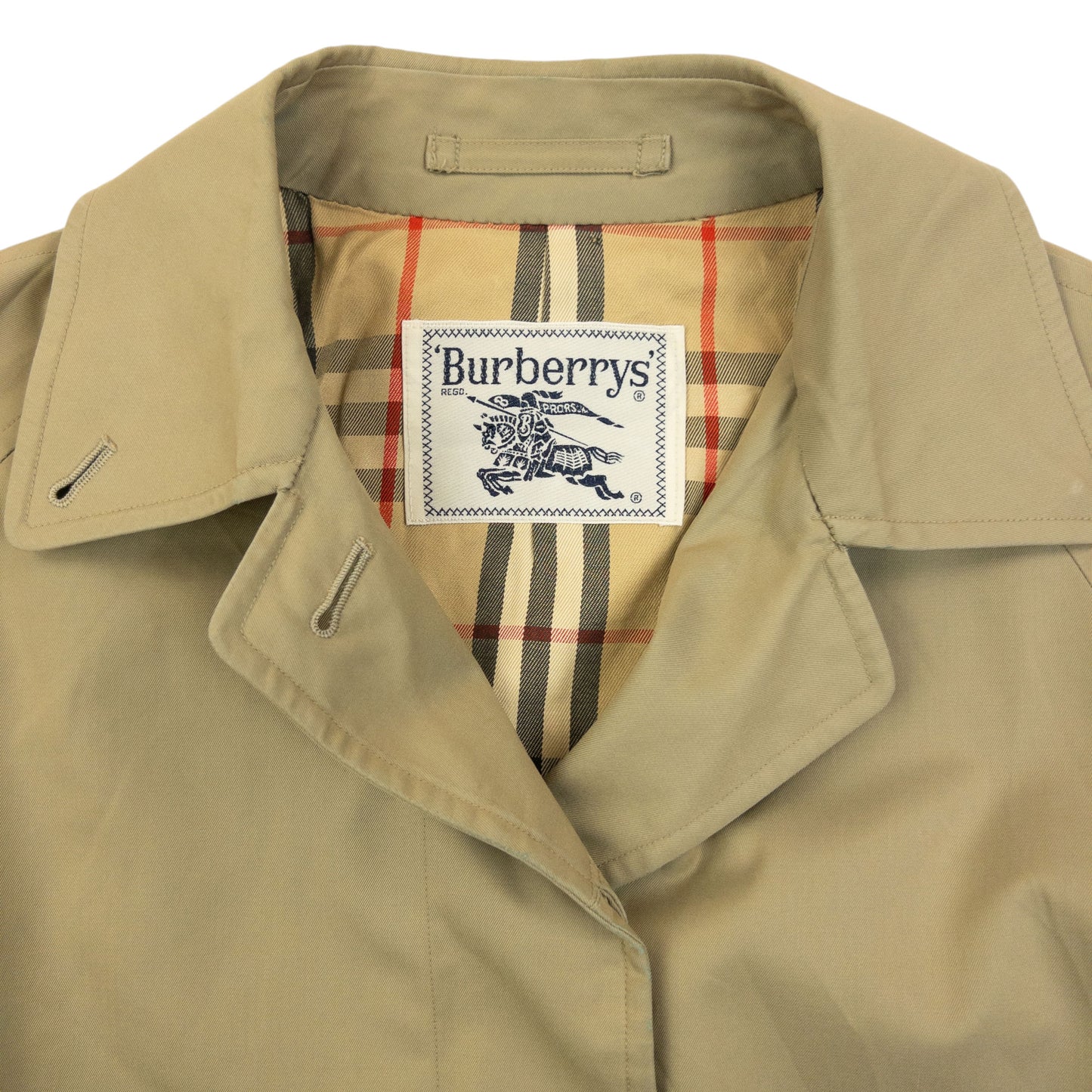Vintage 90  Burberry Nova Check Lined Belt Waist Trench Jacket Womens Size M