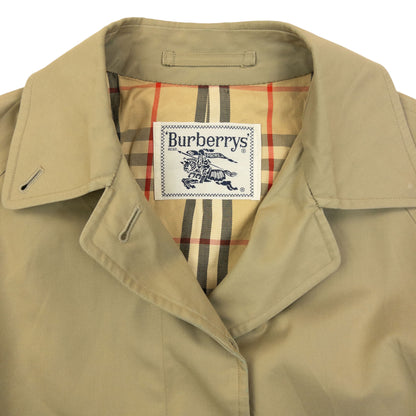 Vintage 90  Burberry Nova Check Lined Belt Waist Trench Jacket Womens Size M