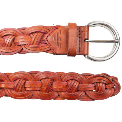 Vintage 2000s Armani Jeans Braided Leather Belt Size XL