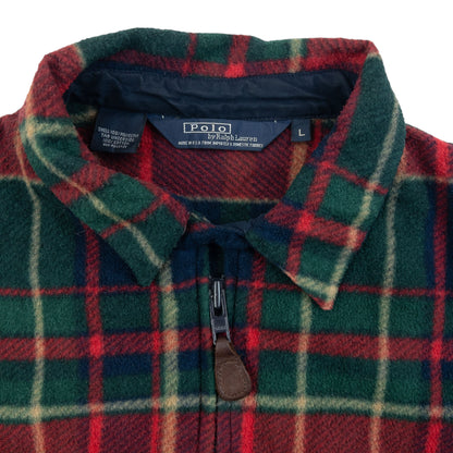 Vintage 90s Polo Ralph Lauren Checkered Fleece Jacket Size L