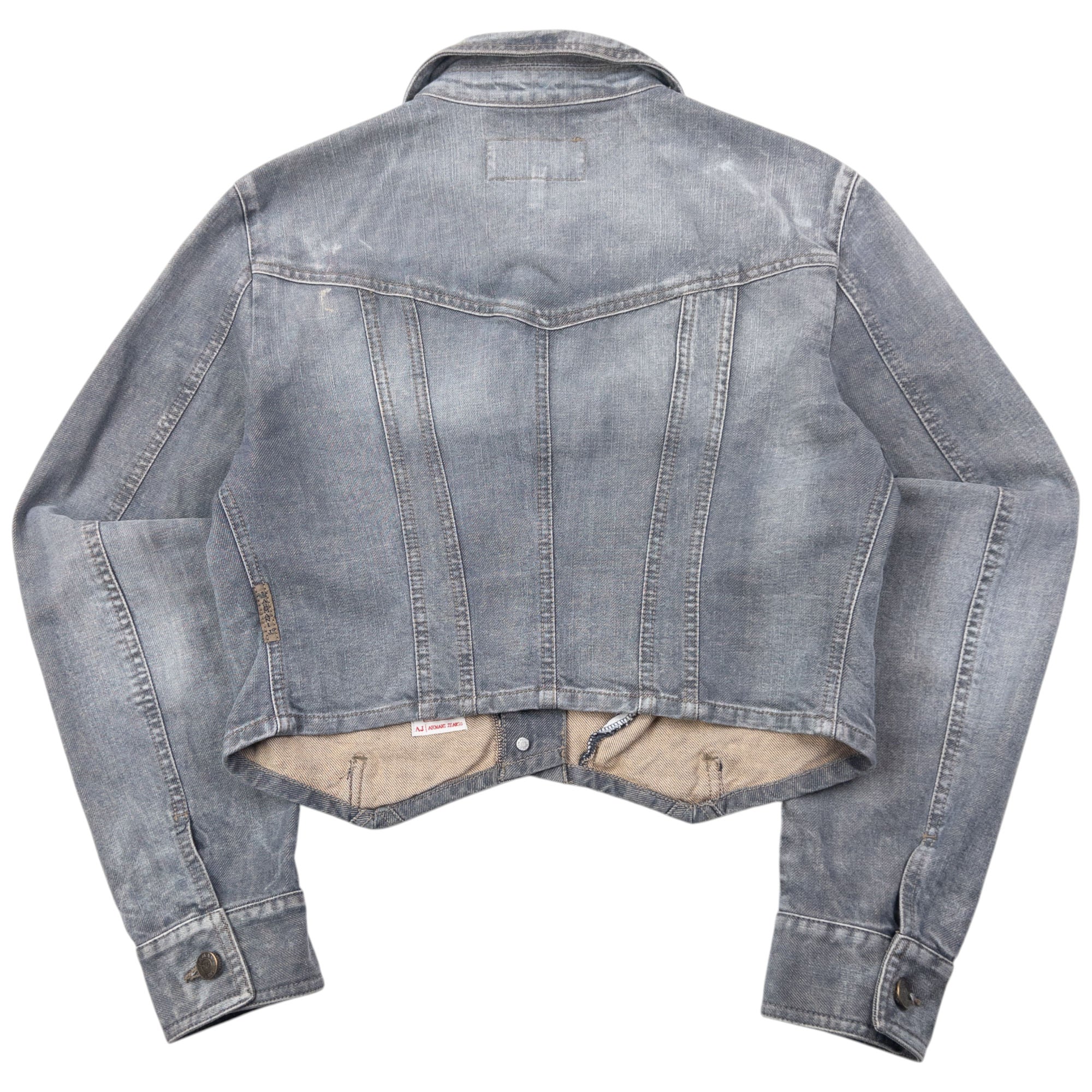 Vintage 2000s Armani Jeans Cropped Denim Jacket Womens Size M