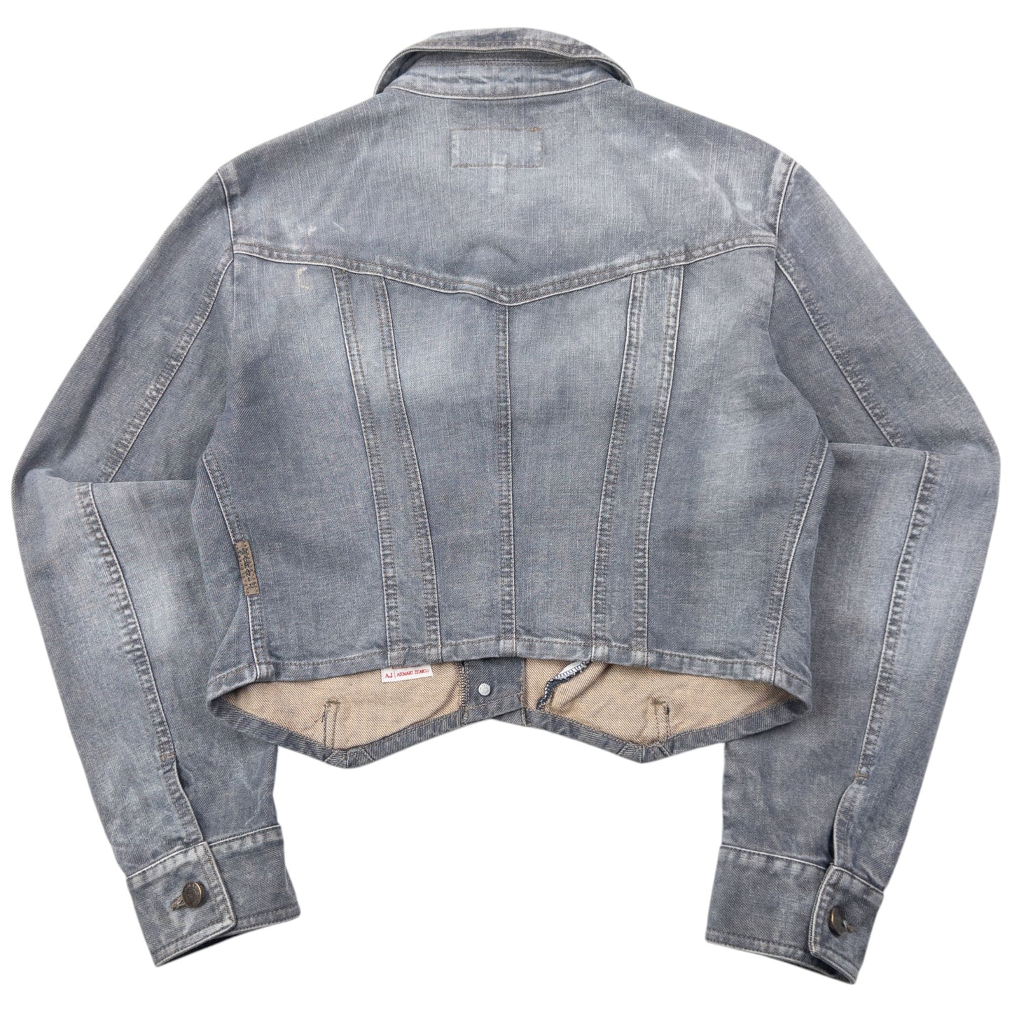 Vintage 2000s Armani Jeans Cropped Denim Jacket Womens Size M