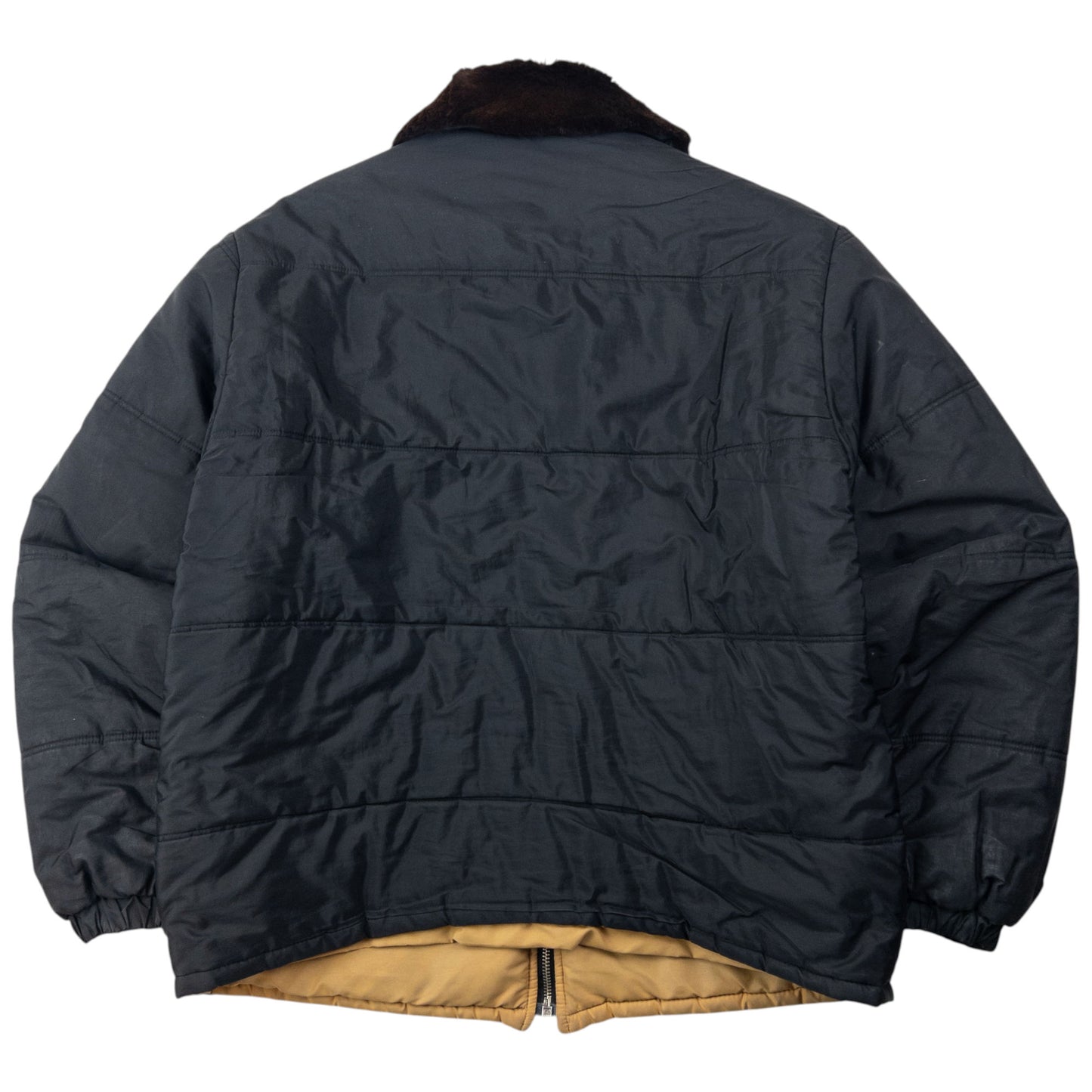 Vintage 90s Dolce & Gabbana Padded Fur Collar Jacket Size M