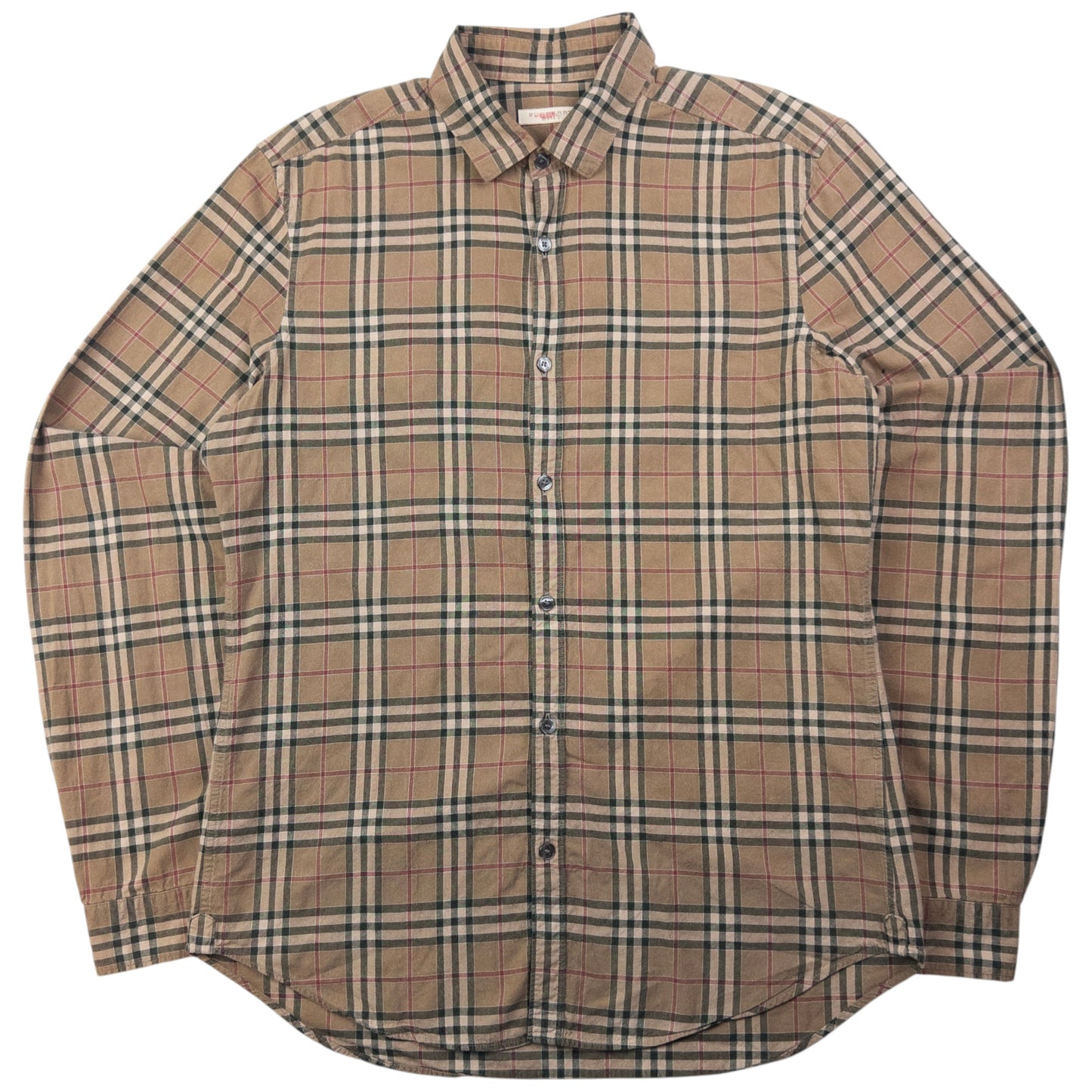 Vintage Burberry Nova Check Long Sleeve Button Up Shirt Size M