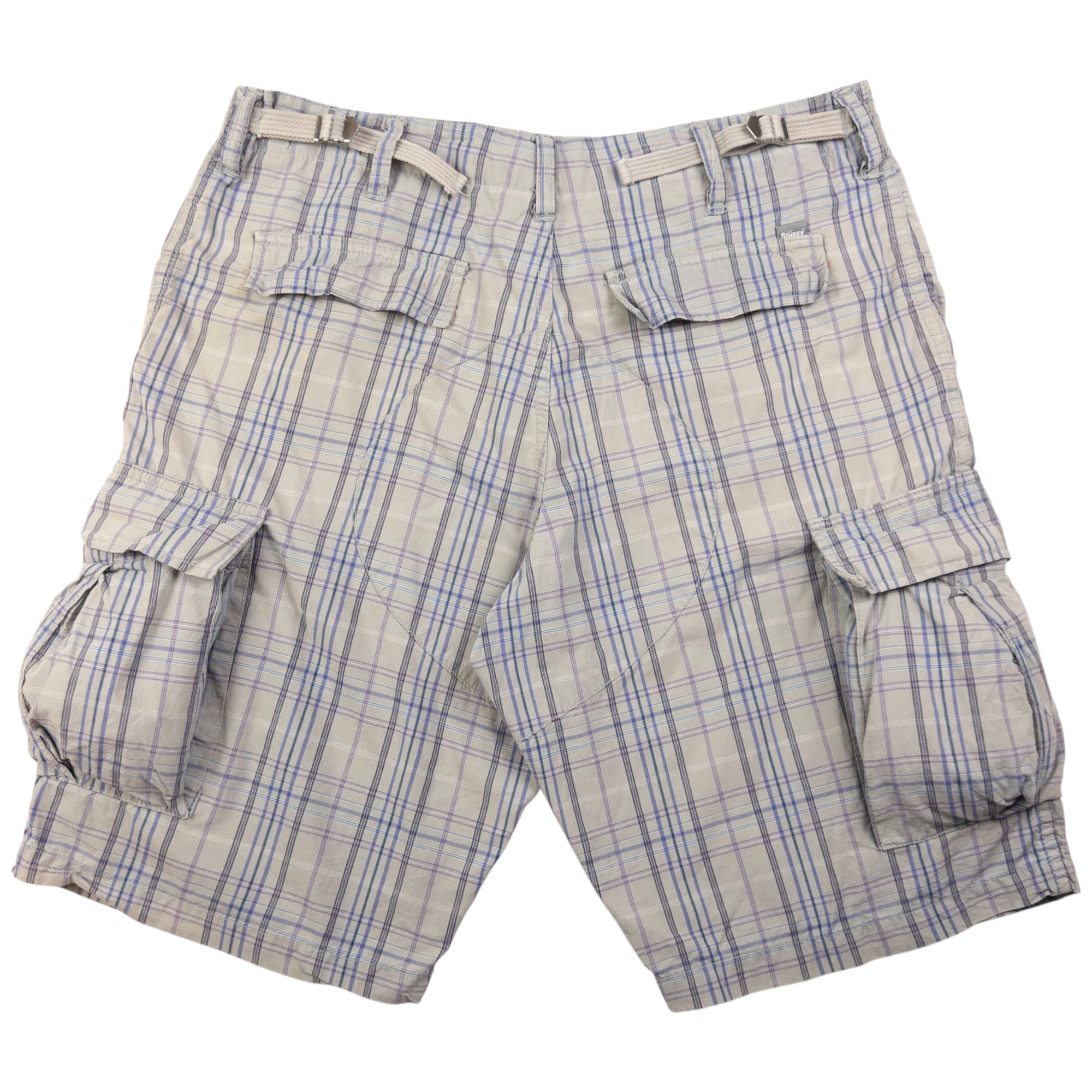Vintage Stussy Checkered Cargo Shorts Size W34