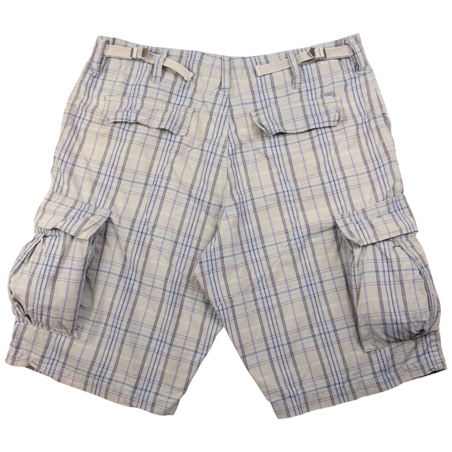 Vintage Stussy Checkered Cargo Shorts Size W34