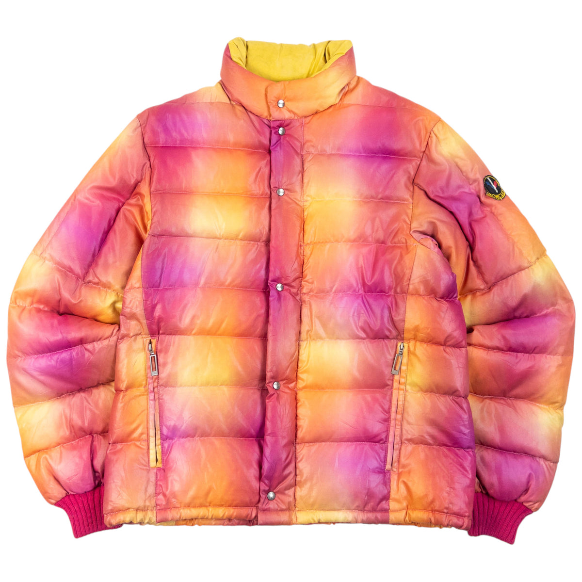 Vintage 90s Moncler Zip Up Puffer Jacket, gradient dye pattern