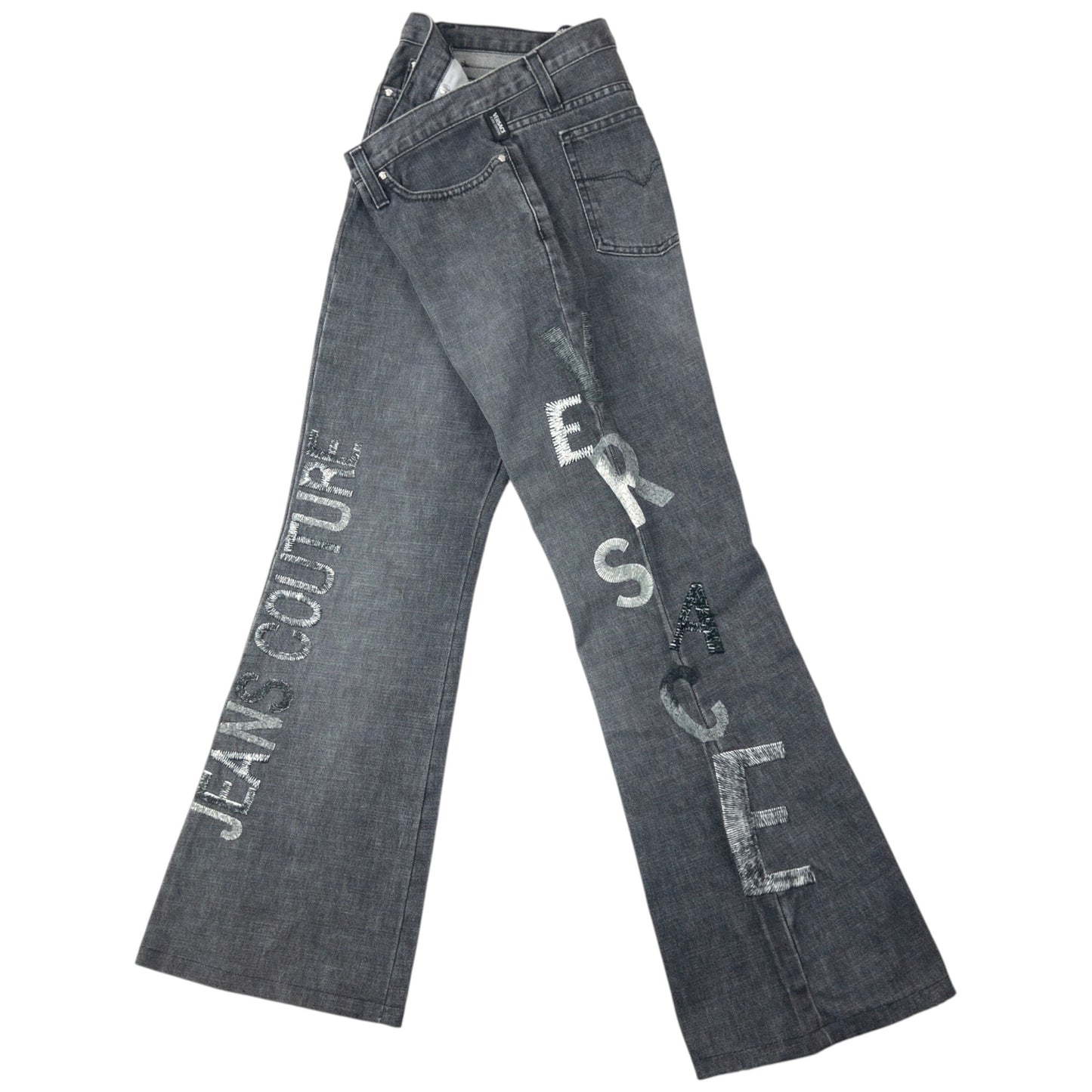 Vintage 2000s Versace Jeans Couture Embroidered Denim Jeans Womens Size W29