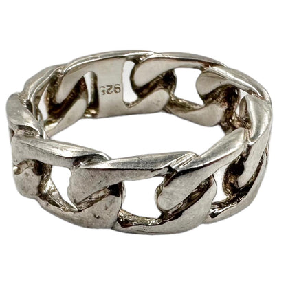 Vintage Curb Chain 925 Sterling Silver Ring