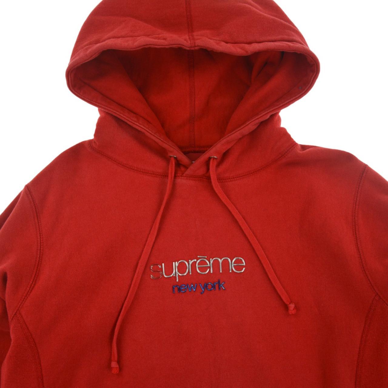 Vintage Supreme Classic Logo Hoodie Size M - second wave